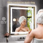 Amorho 77"x 36" LED Bathroom Mirror, Gold Metal Framed Mirror with Front Light a... - Image 6