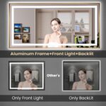 Amorho 77"x 36" LED Bathroom Mirror, Gold Metal Framed Mirror with Front Light a... - Image 8