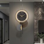 Modern Wall Clock for Living Room,Large Black Decorative Wall Clock with Light,C... - Image 3