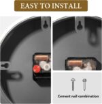 Modern Wall Clock for Living Room,Large Black Decorative Wall Clock with Light,C... - Image 6