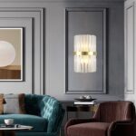 Modern Golden 2 Lights Wall Sconce Luxury Clear Strip Crystal Wall Lamp with Met... - Image 8