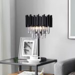 Wellmet Grey Crystal Table Lamp,3 Lights Table Lamps for Bedroom,Black Bedside N... - Image 5
