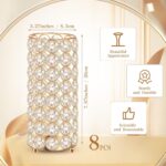 Dandat 8 Pcs Crystal Flower Vase for Wedding Table Centerpieces 7.87 in Crystal ... - Image 3