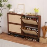 AVZEAR Freestanding Shoe Organizer with 2 Flip Drawer Doors, Entryway & Closet S... - Image 7