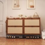 AVZEAR Freestanding Shoe Organizer with 2 Flip Drawer Doors, Entryway & Closet S... - Image 9