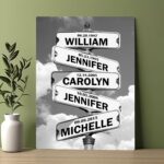 Xukaenus Custom Canvas Street Sign Names, Black And White Family Date Night Wall... - Image 3