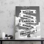 Xukaenus Custom Canvas Street Sign Names, Black And White Family Date Night Wall... - Image 4