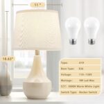 GyroVu 18" Table Lamp Set of 2, Ceramic Table Lamp Classic Beside Lamps Nightsta... - Image 3