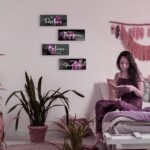 4 Piece Purple Wall Decor Set Inspirational Purple Black Decor for Bedroom Bathr... - Image 5