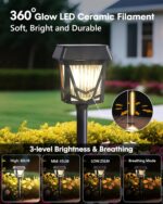 Solar Pathway Lights, Outdoor Lights Waterproof 6 Pack, Large Solar Panel, Type-... - Image 4