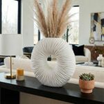 Elegant Circular Quartz Resin Vase for Living Room Decor - Sculptural Home Displ... - Image 4