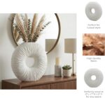 Elegant Circular Quartz Resin Vase for Living Room Decor - Sculptural Home Displ... - Image 6