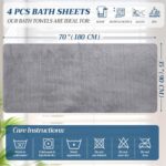 4 Pcs Extra Large Bath Towel Set 35" x 70" Oversized Turkish Luxury Plush Jacqua... - Image 3