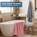 4 Pcs Extra Large Bath Towel Set 35" x 70" Oversized Turkish Luxury Plush Jacqua... - Image 4
