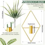 Canlierr 2 Pieces Gold Wall Decor Hanging Planters with Artificial Plants Metal ... - Image 3