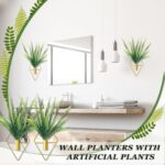 Canlierr 2 Pieces Gold Wall Decor Hanging Planters with Artificial Plants Metal ... - Image 6