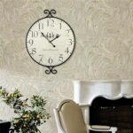 Farmhouse Wall Clock, 17H×13.4D Inch, Wrought Iron Frame with Warm Gray Finish, ... - Image 4