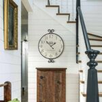 Farmhouse Wall Clock, 17H×13.4D Inch, Wrought Iron Frame with Warm Gray Finish, ... - Image 6