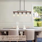 Farmhouse Chandelier 5-Light Dining Room Light Fixture Over Table Kitchen Island... - Image 4