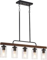 Farmhouse Chandelier 5-Light Dining Room Light Fixture Over Table Kitchen Island... - Image 8