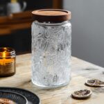 35oz/1000ml Glass Storage Jars with Nature Wood Lids, Airtight Food Storage Cont... - Image 3