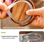 35oz/1000ml Glass Storage Jars with Nature Wood Lids, Airtight Food Storage Cont... - Image 5