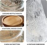 35oz/1000ml Glass Storage Jars with Nature Wood Lids, Airtight Food Storage Cont... - Image 6