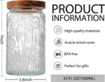 35oz/1000ml Glass Storage Jars with Nature Wood Lids, Airtight Food Storage Cont... - Image 8