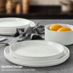 LIANYU Dinnerware Sets with Pasta Bowls for 4, 16 Piece Stoneware Plates and Bow... - Image 4
