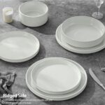 LIANYU Dinnerware Sets with Pasta Bowls for 4, 16 Piece Stoneware Plates and Bow... - Image 6