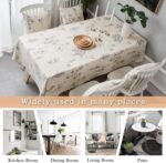 ColorBird Spring Floral Beige Cotton Linen Rectangle Tablecloth Rustic Garden Na... - Image 5