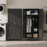 Baborokic Metal Wardrobe Cabinet with Hanging Rod,Large 71" Armoire Wardrobe Clo... - Image 4