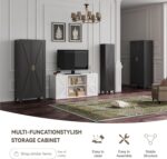 Baborokic Metal Wardrobe Cabinet with Hanging Rod,Large 71" Armoire Wardrobe Clo... - Image 6