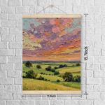 WDSXWH Sunset Oil Painting Wall Art, Colorful Impressionist Landscape Canvas Pri... - Image 3