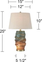 360 Lighting Sculptural Glow 25" High Rustic Coastal Table Lamp Night Light Blue... - Image 5