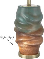 360 Lighting Sculptural Glow 25" High Rustic Coastal Table Lamp Night Light Blue... - Image 7