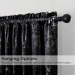 SMILETIME Black Crushed Velvet Curtains 52x108inch Rod Pocket Luxurious Thermal ... - Image 3