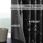 SMILETIME Black Crushed Velvet Curtains 52x108inch Rod Pocket Luxurious Thermal ... - Image 4