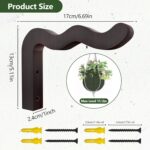 Wavy Plant Hanger Hooks – 2 Pack Rustic Wooden Wall Mounts for Indoor/Outdoor Us... - Image 6