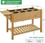 Yaheetech 49x22x32in 8 Pockets Horticulture Raised Garden Bed Elevated Wood Plan... - Image 4