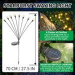 YAKii Solar Garden Lights Outdoor Waterproof, 4 Packs 32LED Firefly Swaying Ligh... - Image 4