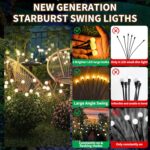 YAKii Solar Garden Lights Outdoor Waterproof, 4 Packs 32LED Firefly Swaying Ligh... - Image 5