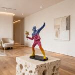 Banksy-Inspired Flower Thrower Sculpture – Large 15.75” Gradient Resin Statue wi... - Image 7