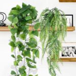 SHENLIU Artificial Hanging Plants for Shelf, 4 Pack Fake Potted Greenery Plant F... - Image 5
