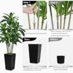 ASTIDY Artificial Dracaena Tree 5FT - Faux Tree with White Tall Planter - Fake T... - Image 6