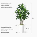 ASTIDY Artificial Dracaena Tree 5FT - Faux Tree with White Tall Planter - Fake T... - Image 7