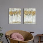summer melody Bedroom Abstract Canvas Wall Art: 2 Pieces Gold Modern Landscape P... - Image 6