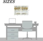 summer melody Bedroom Abstract Canvas Wall Art: 2 Pieces Gold Modern Landscape P... - Image 7