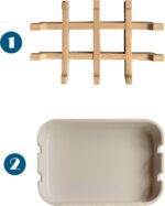 Aoheuo Modern Bamboo Fiber soap Holder and soap Dish Combination (Removable), Of... - Image 6