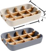 Aoheuo Modern Bamboo Fiber soap Holder and soap Dish Combination (Removable), Of... - Image 8